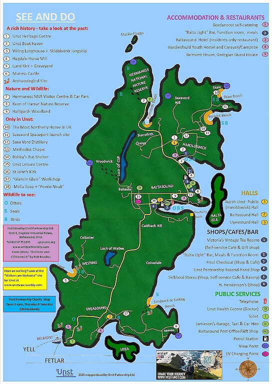 Tourist map of Unst