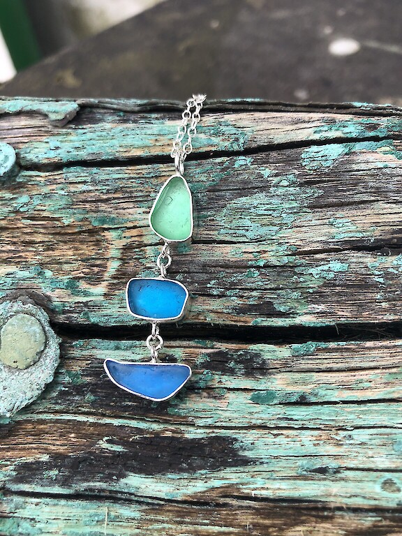 Sea Glass set in silver