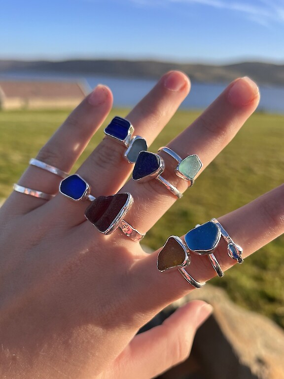 Sea Glass rings I collect all the glass I use from Hillswick Beach
