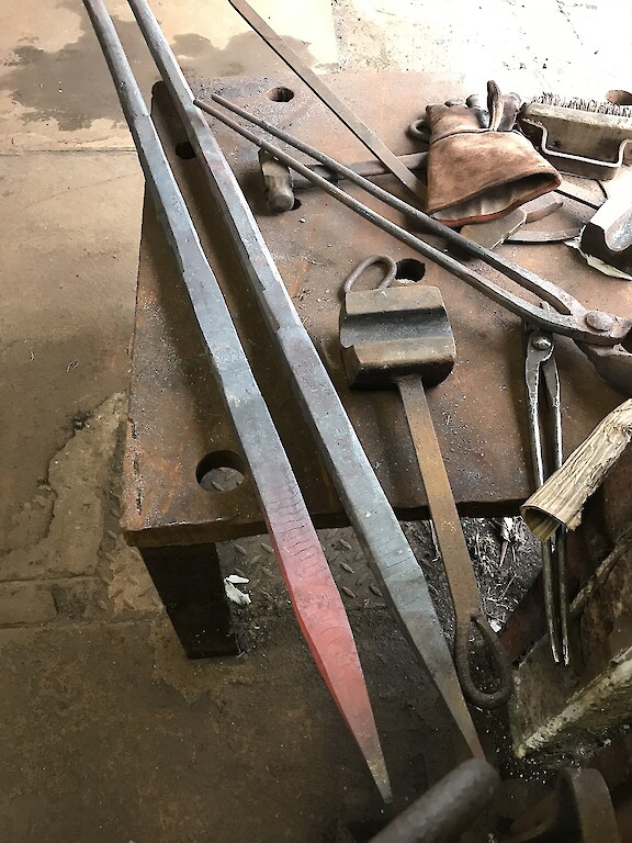 Pinch bars hot from the forge